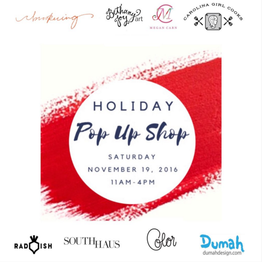 November 19th Holiday Pop Up Shop