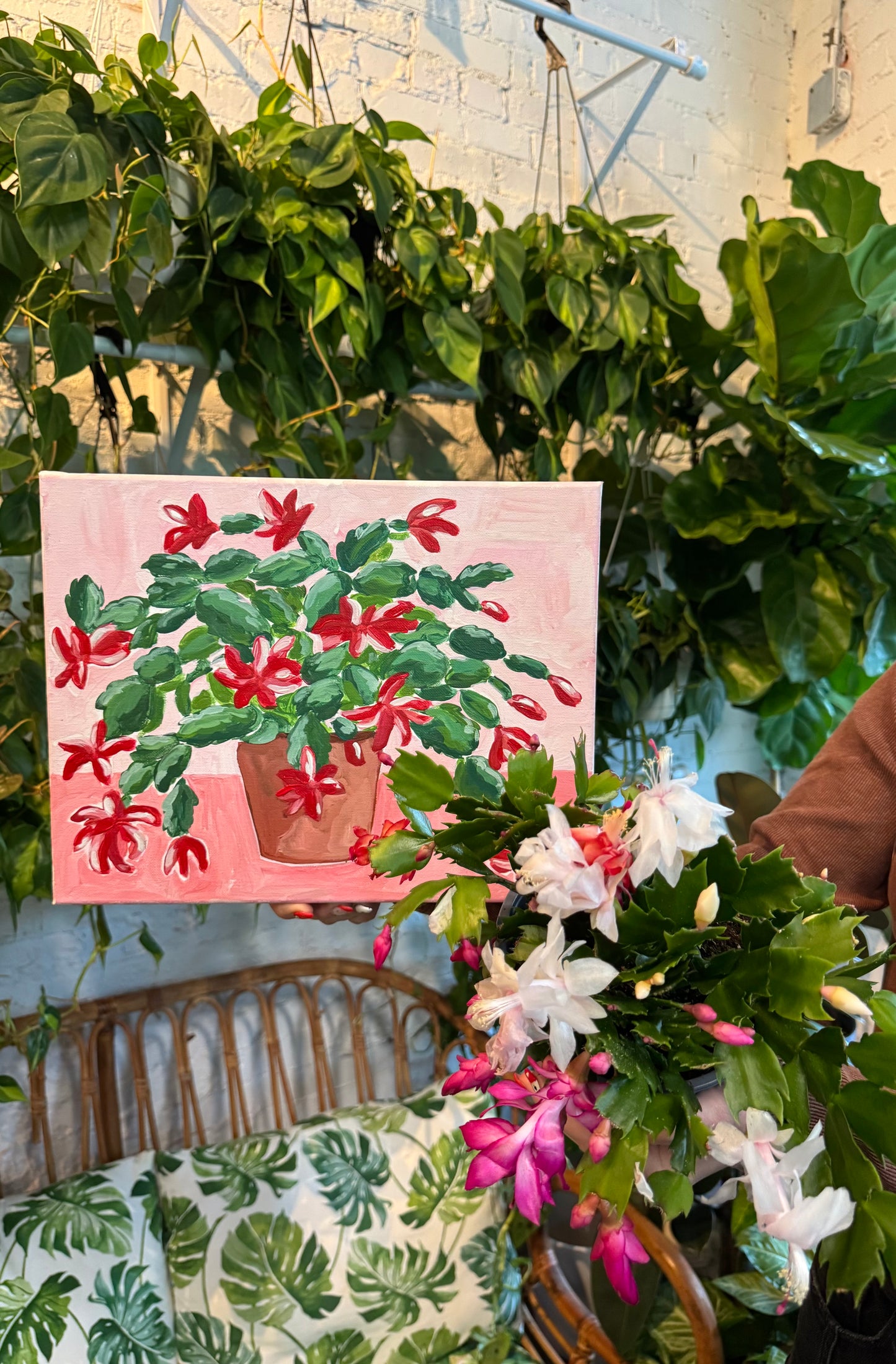 Paint and Sip at Sun & Soil: Christmas Cactus!