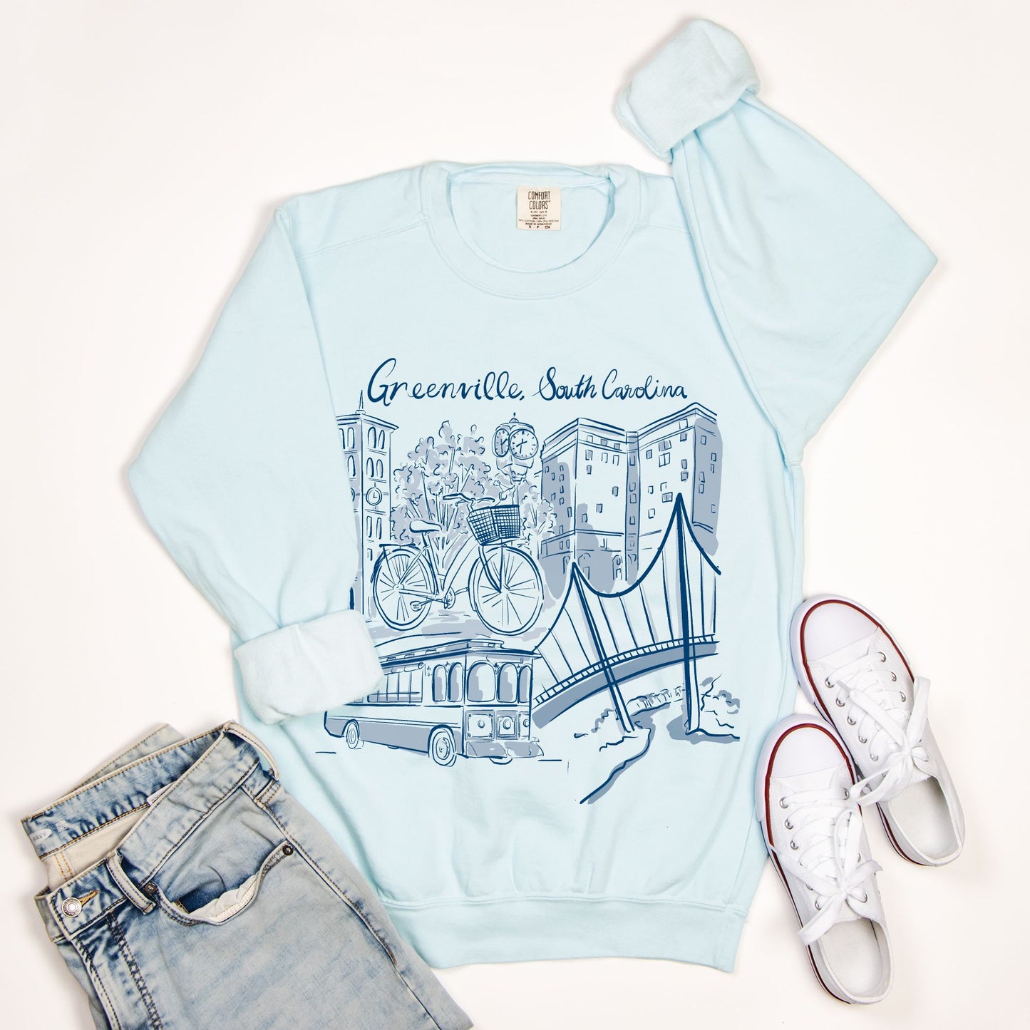 Blue & White Sweatshirt