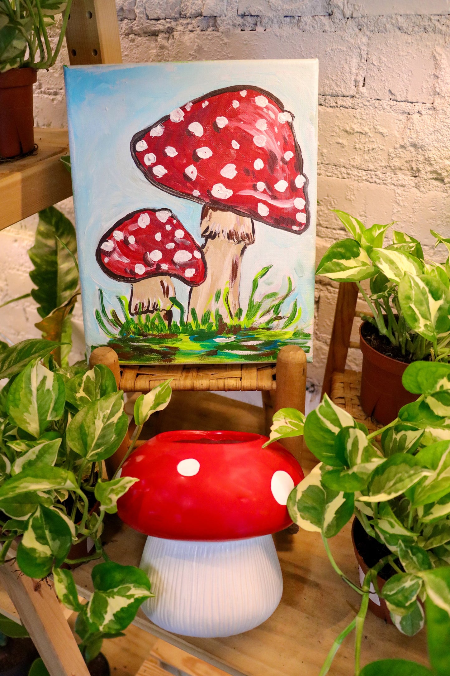 Mushroom Paint and Pot at Sun and Soil!