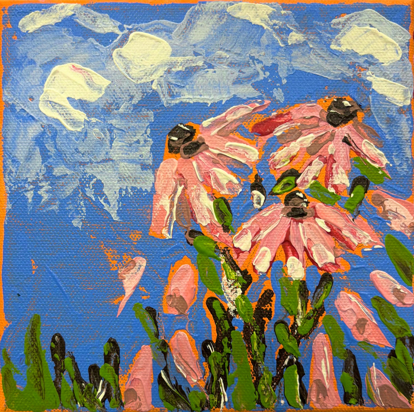 Vibrant Fields - Palette Knife Petals!