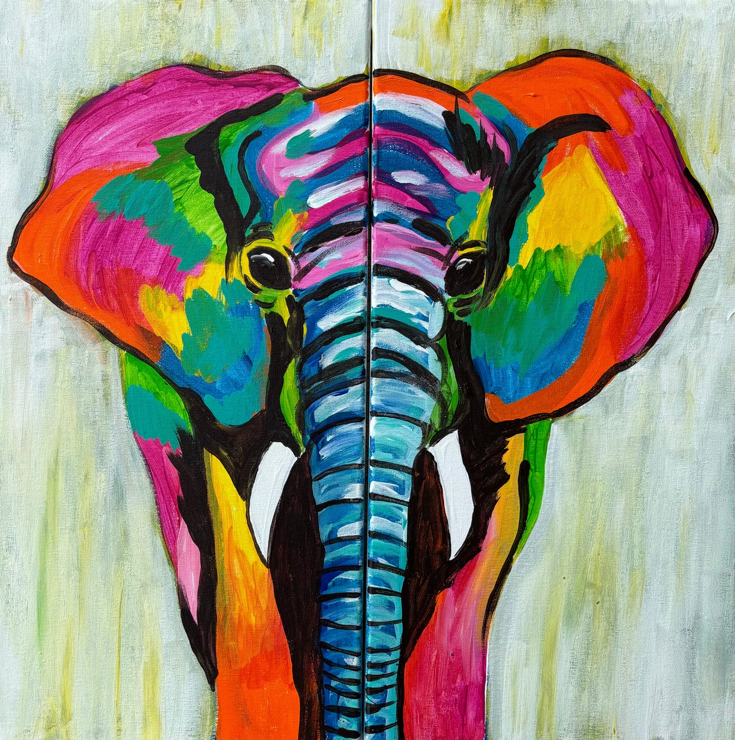 Partner Painting Class - Elephant Duo!