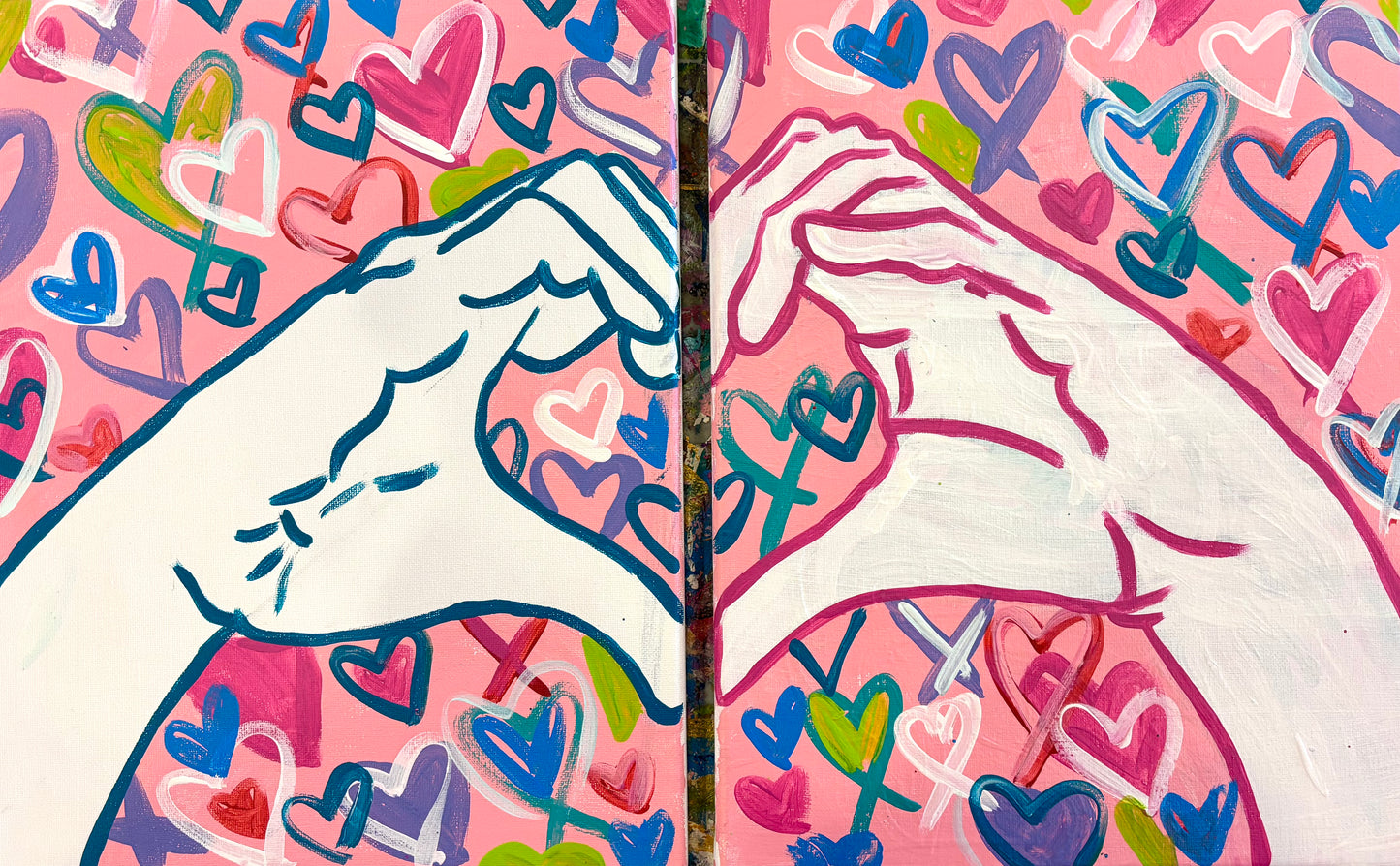 "Be My Valentine" Heart Hands Partner Painting