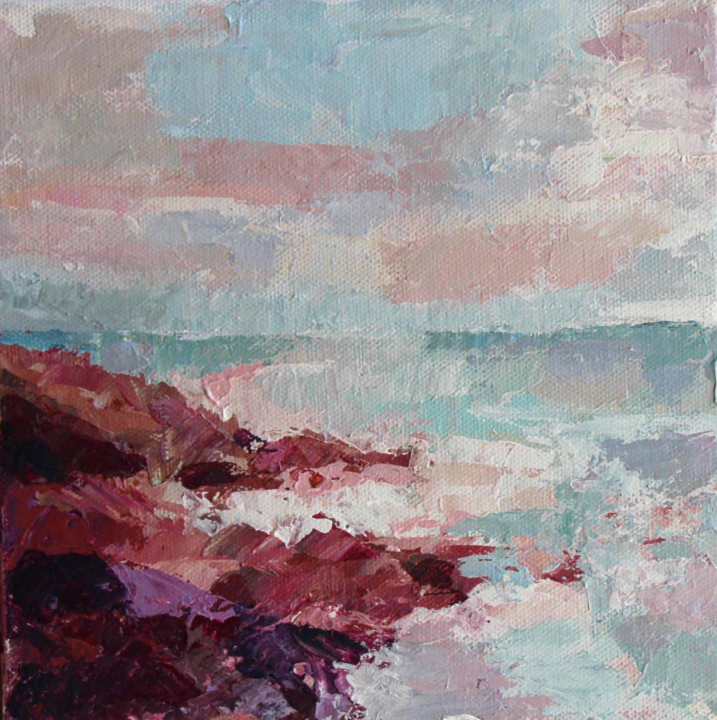 "Mauve Beach" A Palette Knife Painting Class