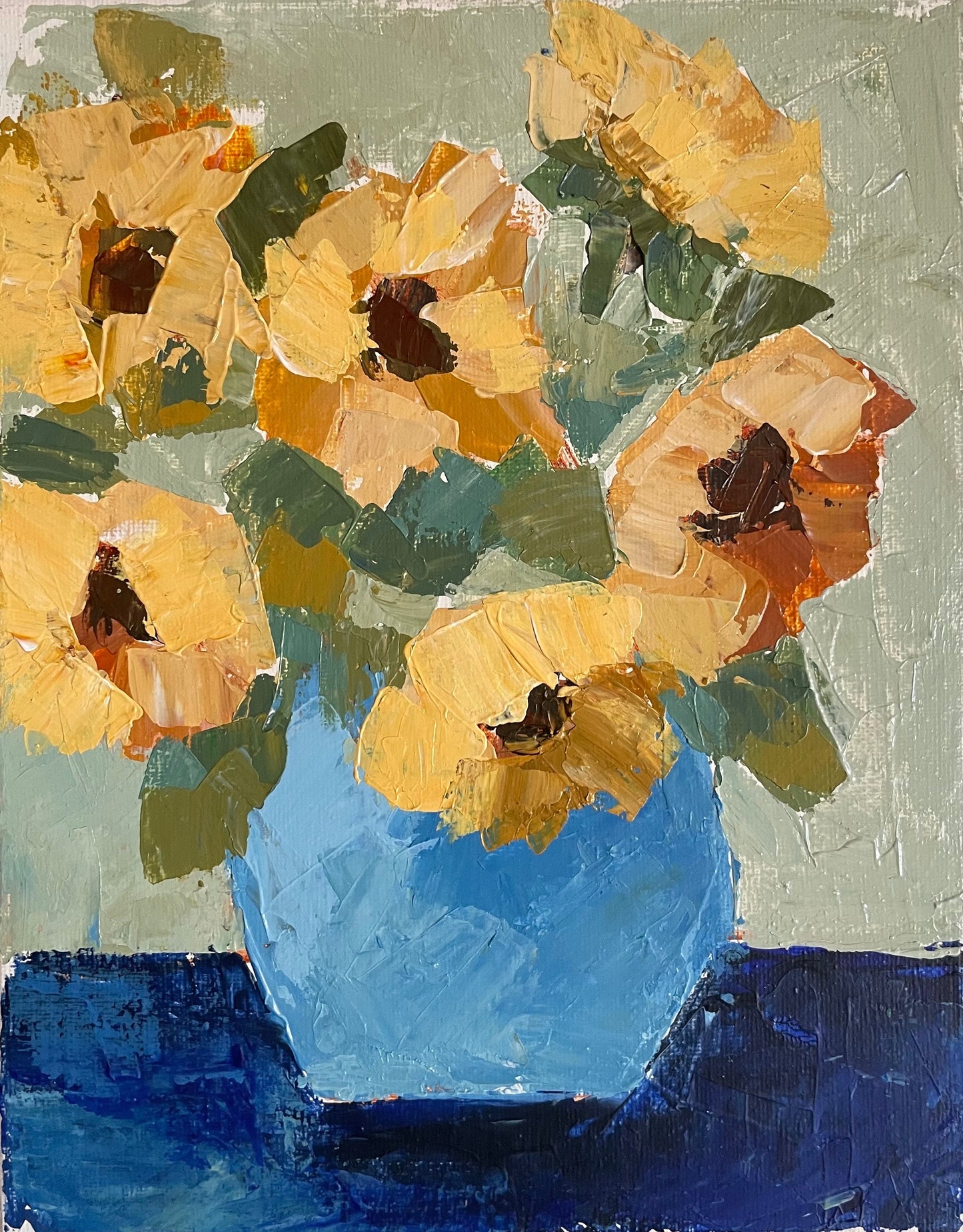 Palette Knife Sunflowers