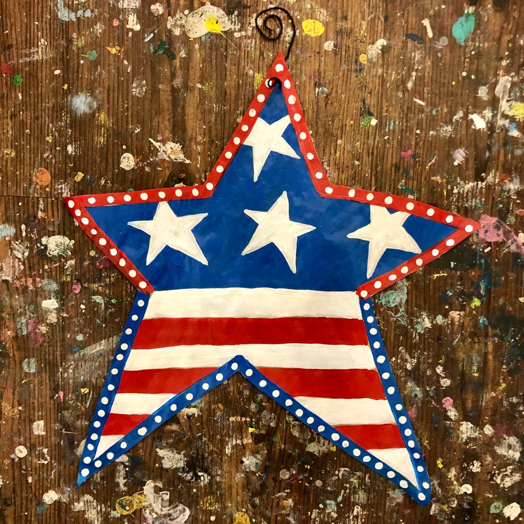 TAKE-HOME Star-Spangled Star Doorhanger 14"