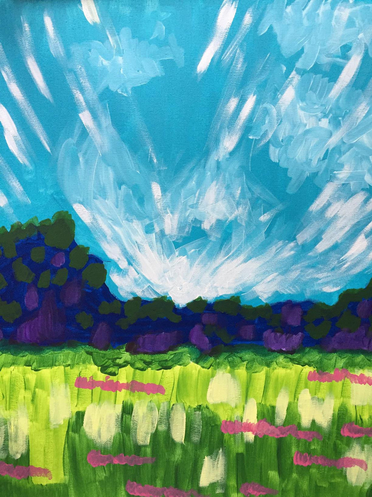 Abstract Field of Flowers