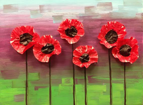 Mixed Media Poppies