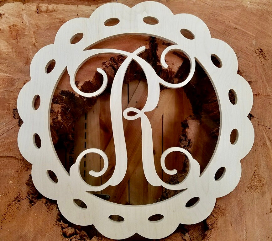 Single-Letter Monogram with Decorative Holes