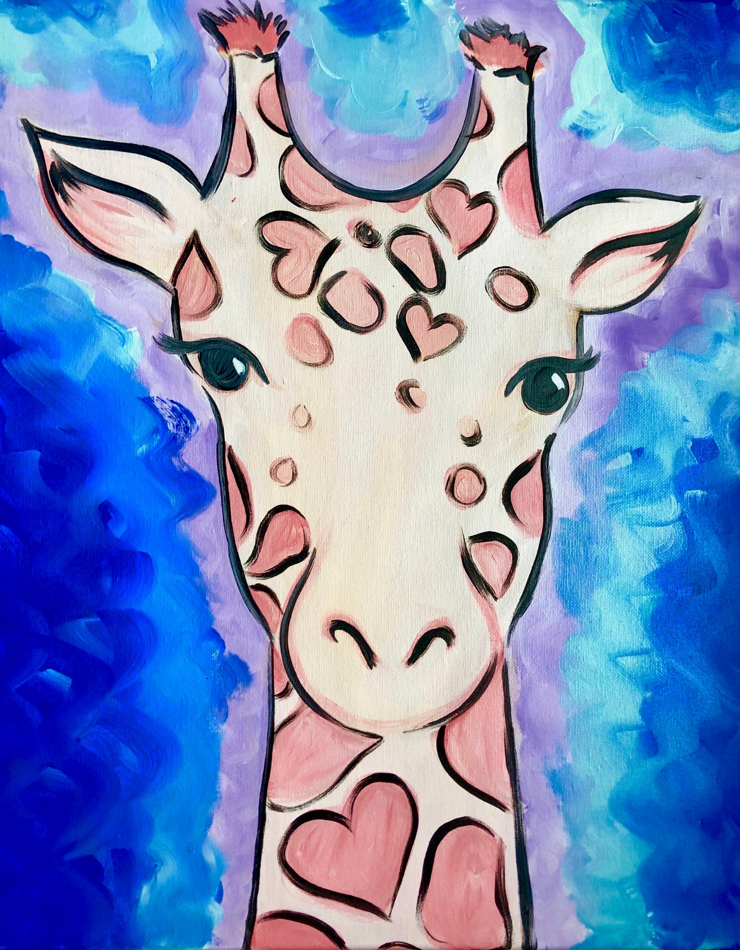 Giraffe with Hearts