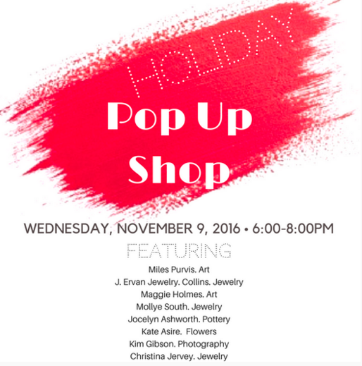 November 9th Holiday Pop Up Shop