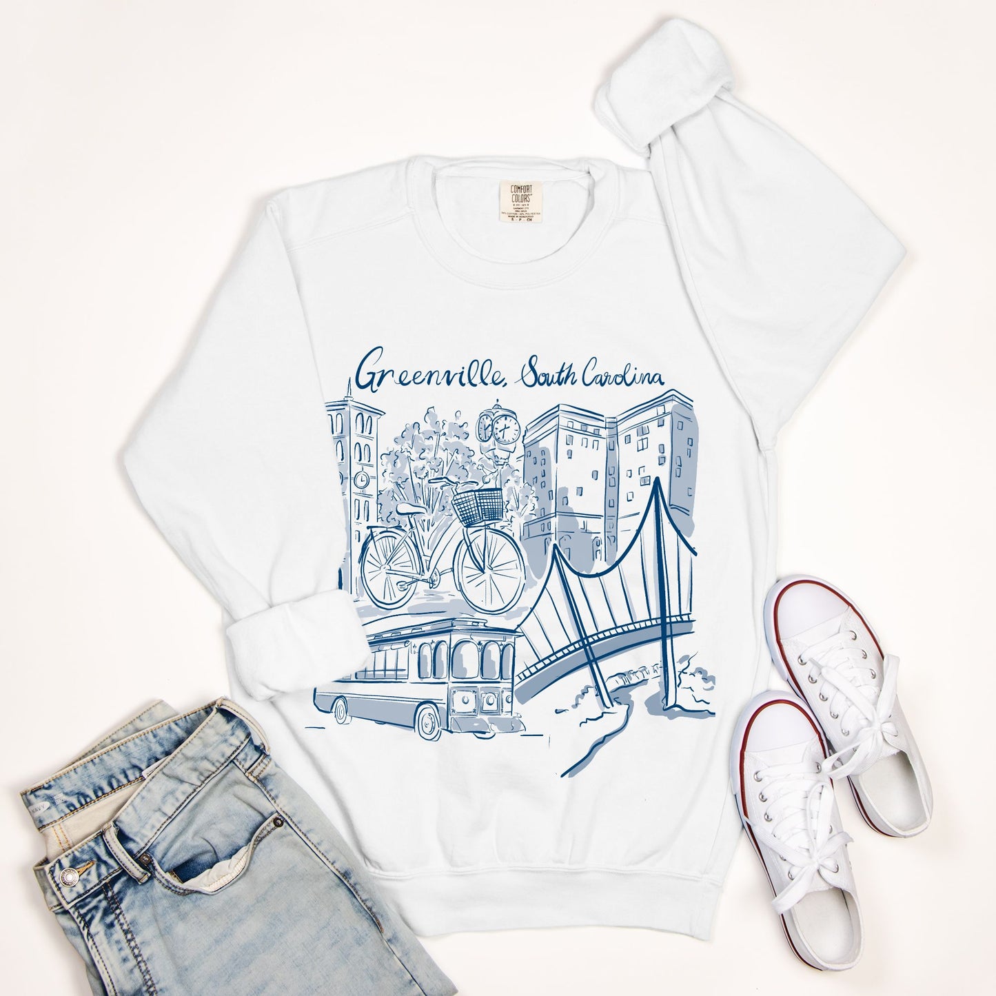 Blue & White Sweatshirt