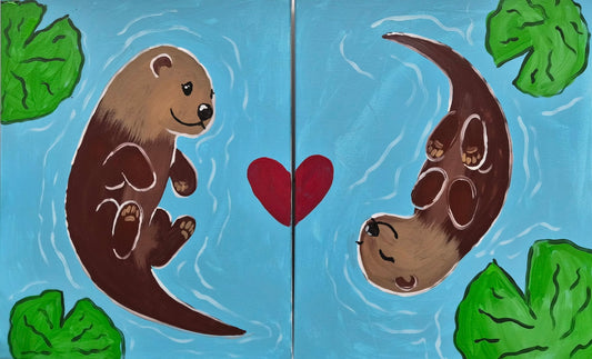 Otter Adult/Child Painting Pair (Grandparent's Day!)