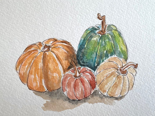 Learn to Paint Watercolor Pumpkins & More!