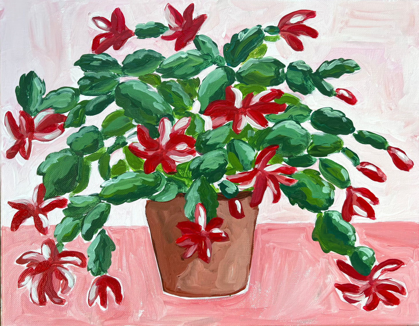 Paint and Sip at Sun & Soil: Christmas Cactus!