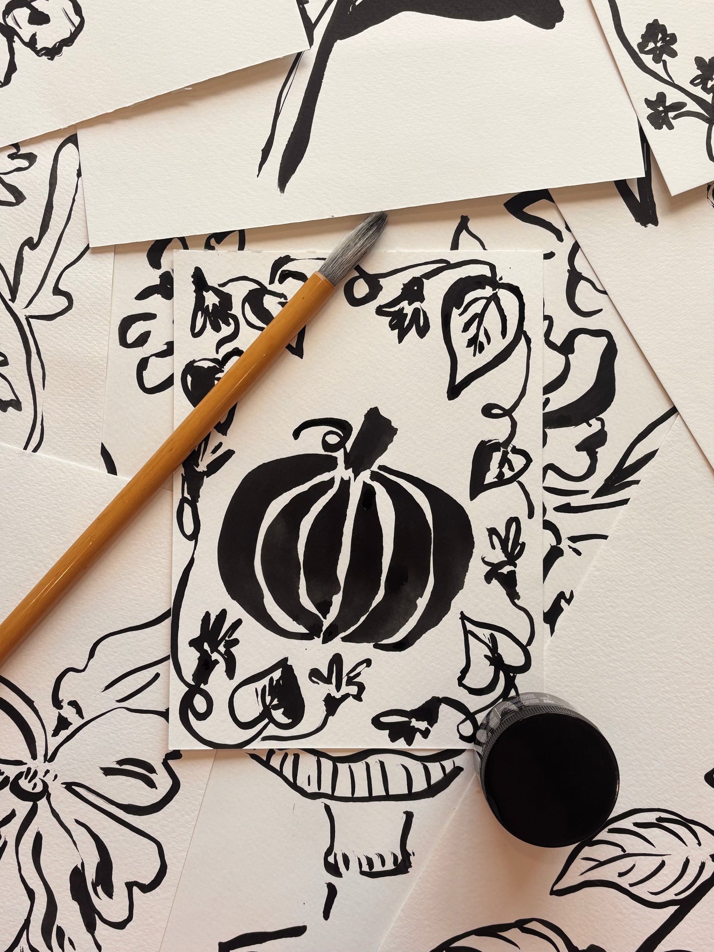 India Ink & Sumi Brush: All Levels Brushwork & Sip!