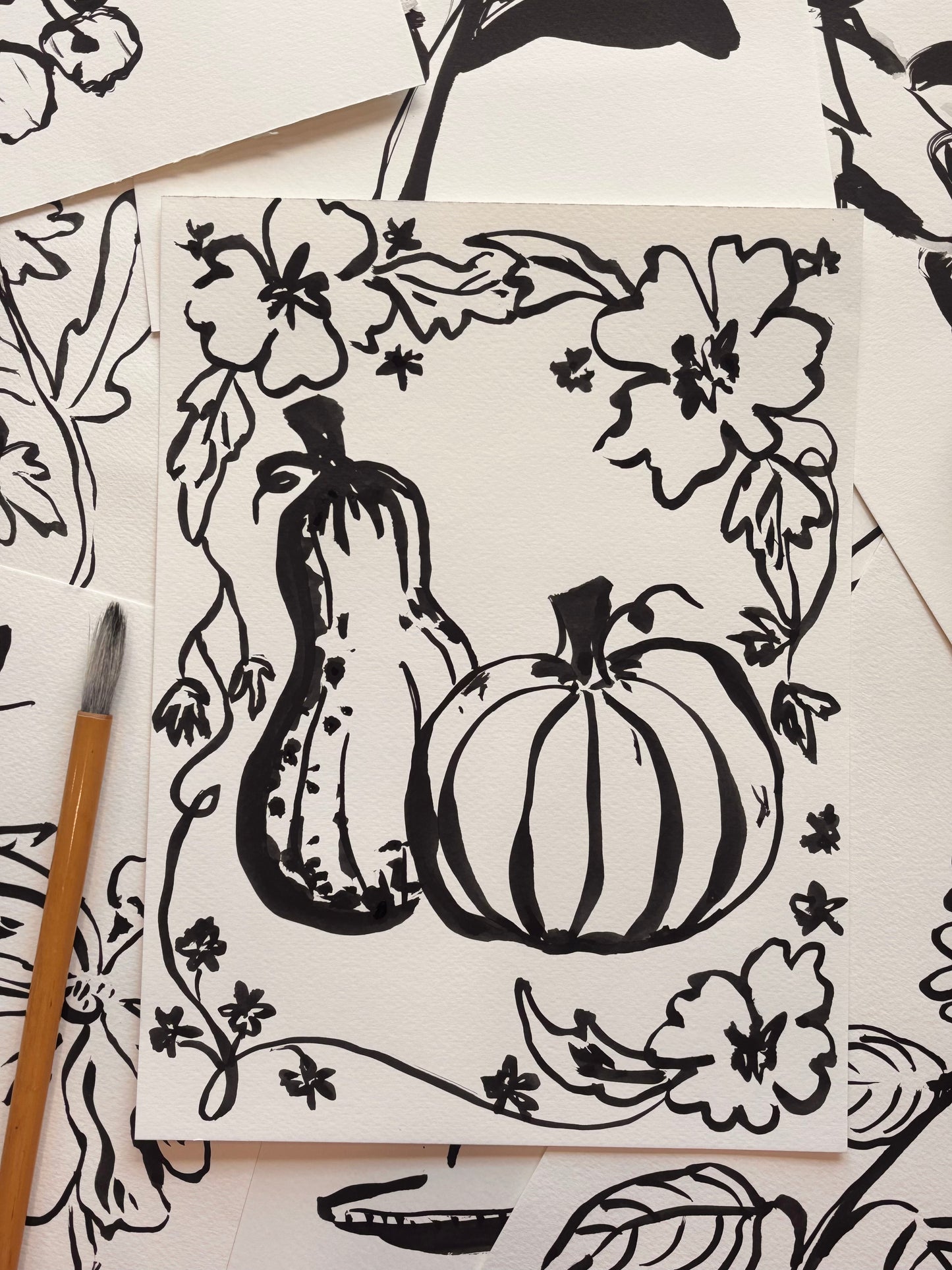 India Ink & Sumi Brush: All Levels Brushwork & Sip!