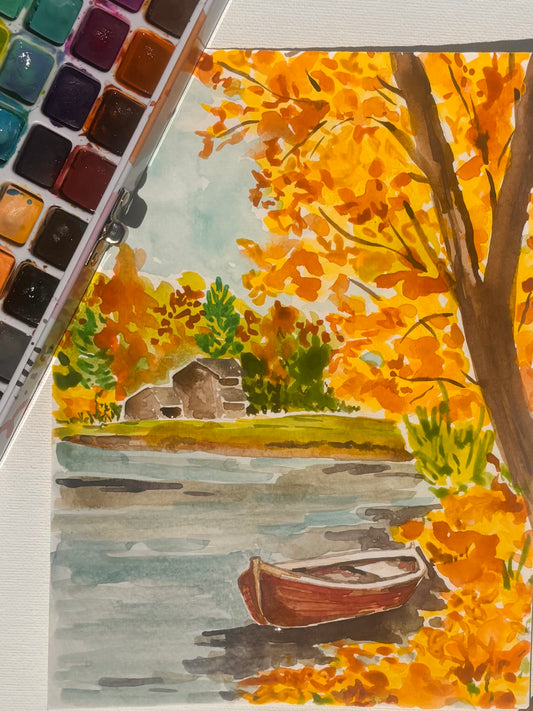 Fall Watercolor Sip & Paint | Beginner to Intermediate, Greenville SC