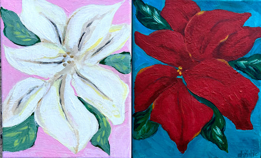 Partner Painting - Poinsettia Pair!