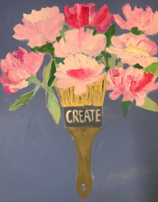 Floral Paintbrush Paint & Sip Class in Greenville, SC