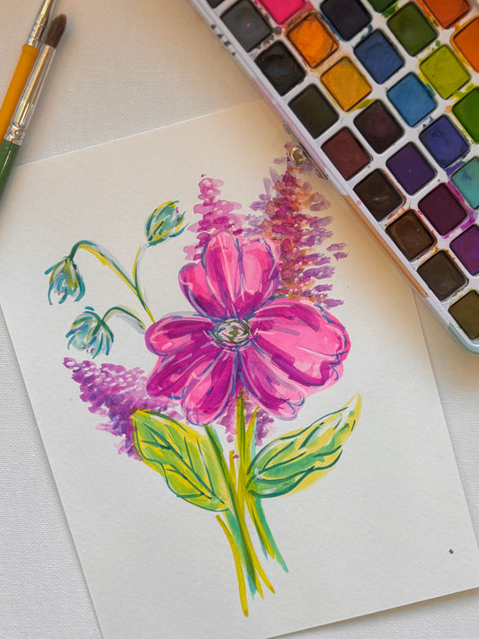 Custom Flower Bouquets Watercolor Class @ Good To Go Midtown | Greenville, SC