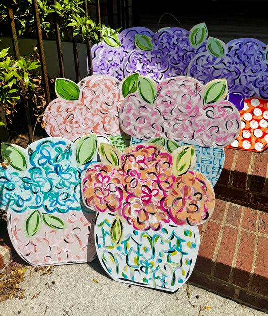 "Welcome in": Hydrangea Door Hanger Class!
