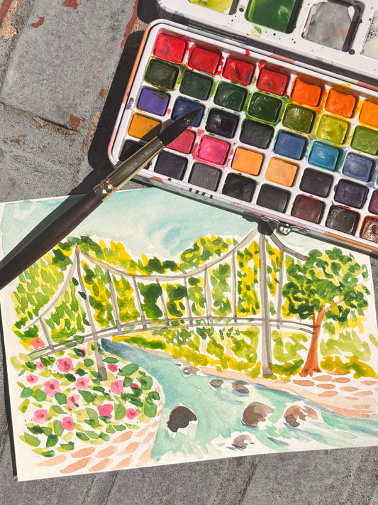 Watercolor Liberty Bridge Workshop at HeyDay | Greenville SC