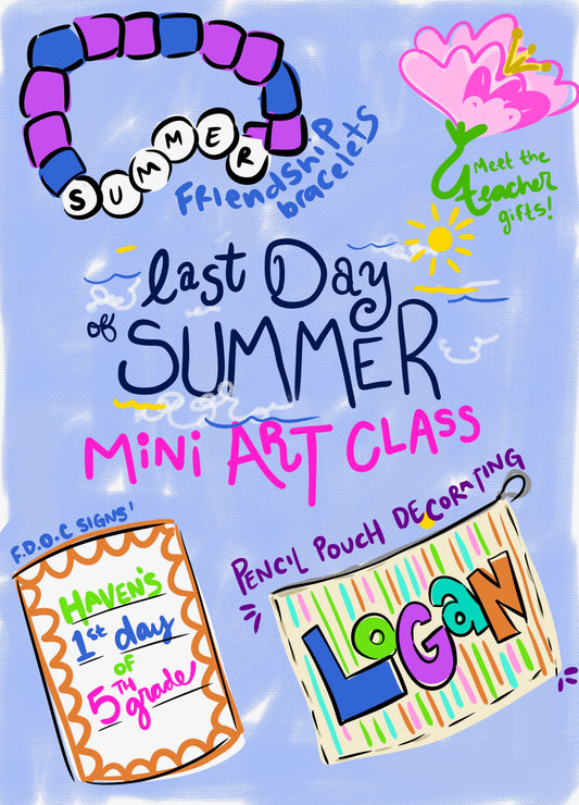 Last Day of Summer Art Class – Back-to-School Crafts!