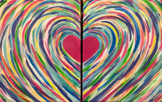 Adult/Child Painting pair  -"Be My Valentine!"