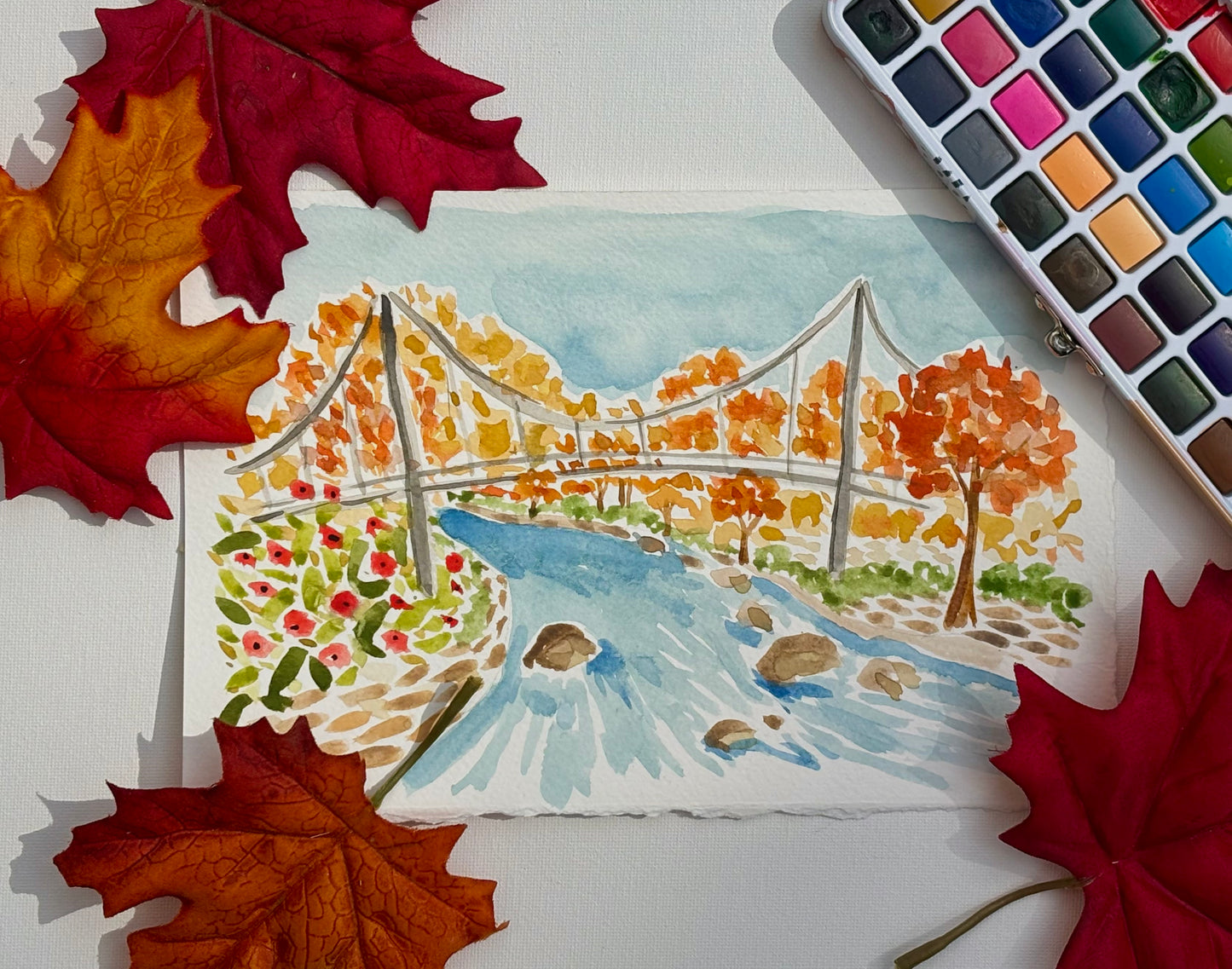 Watercolor Liberty Bridge Workshop | Greenville SC
