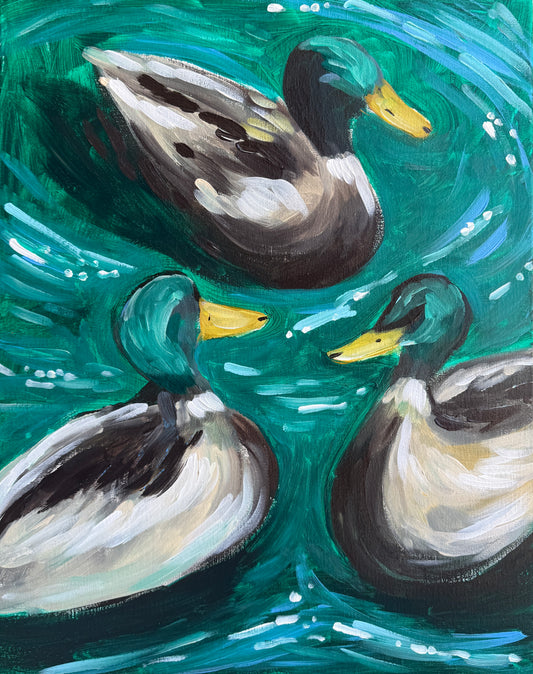 Mallard Ducks on the Water: An Acrylic Painting Class