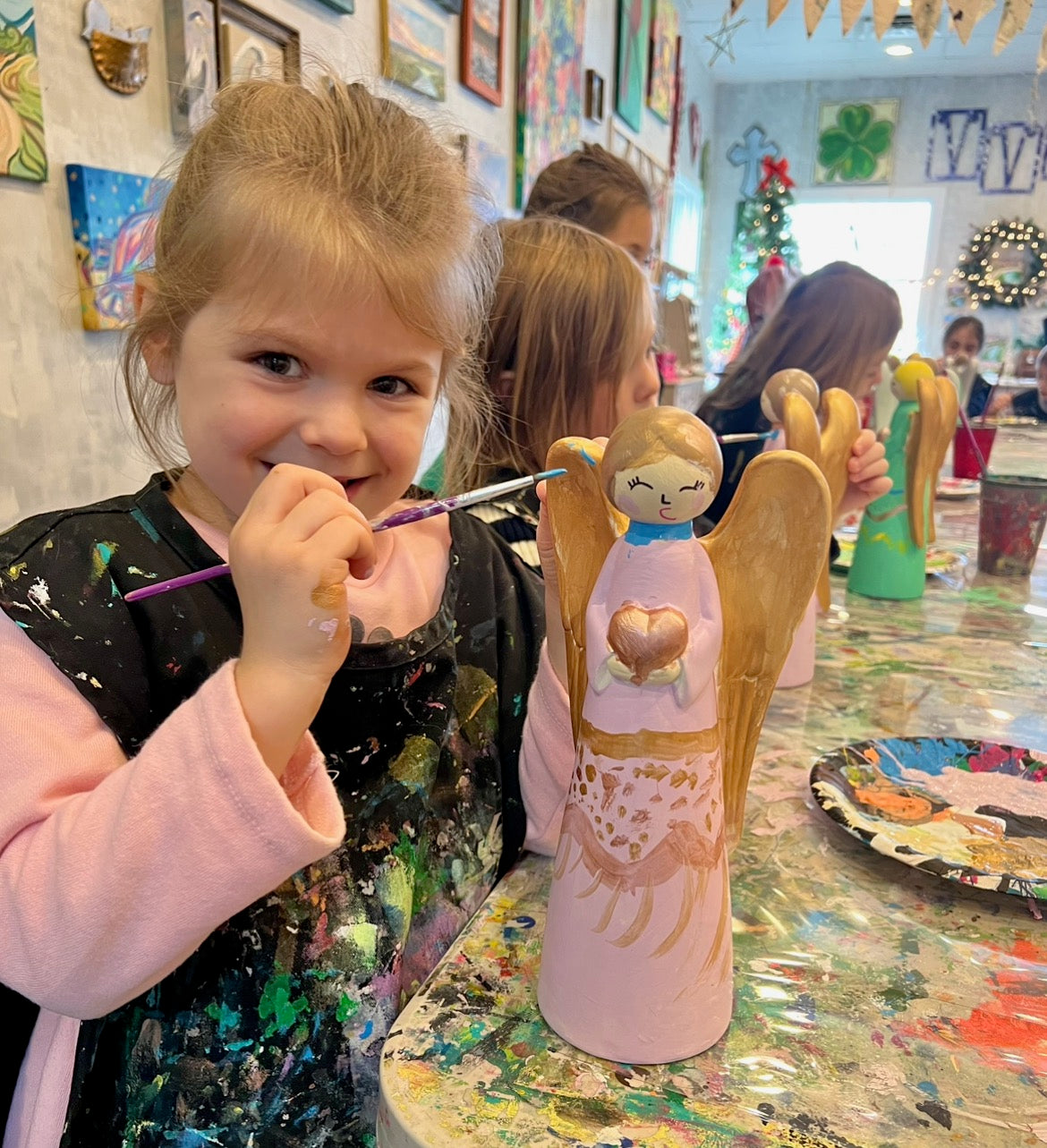 Family Fun Painting Ceramic Angels
