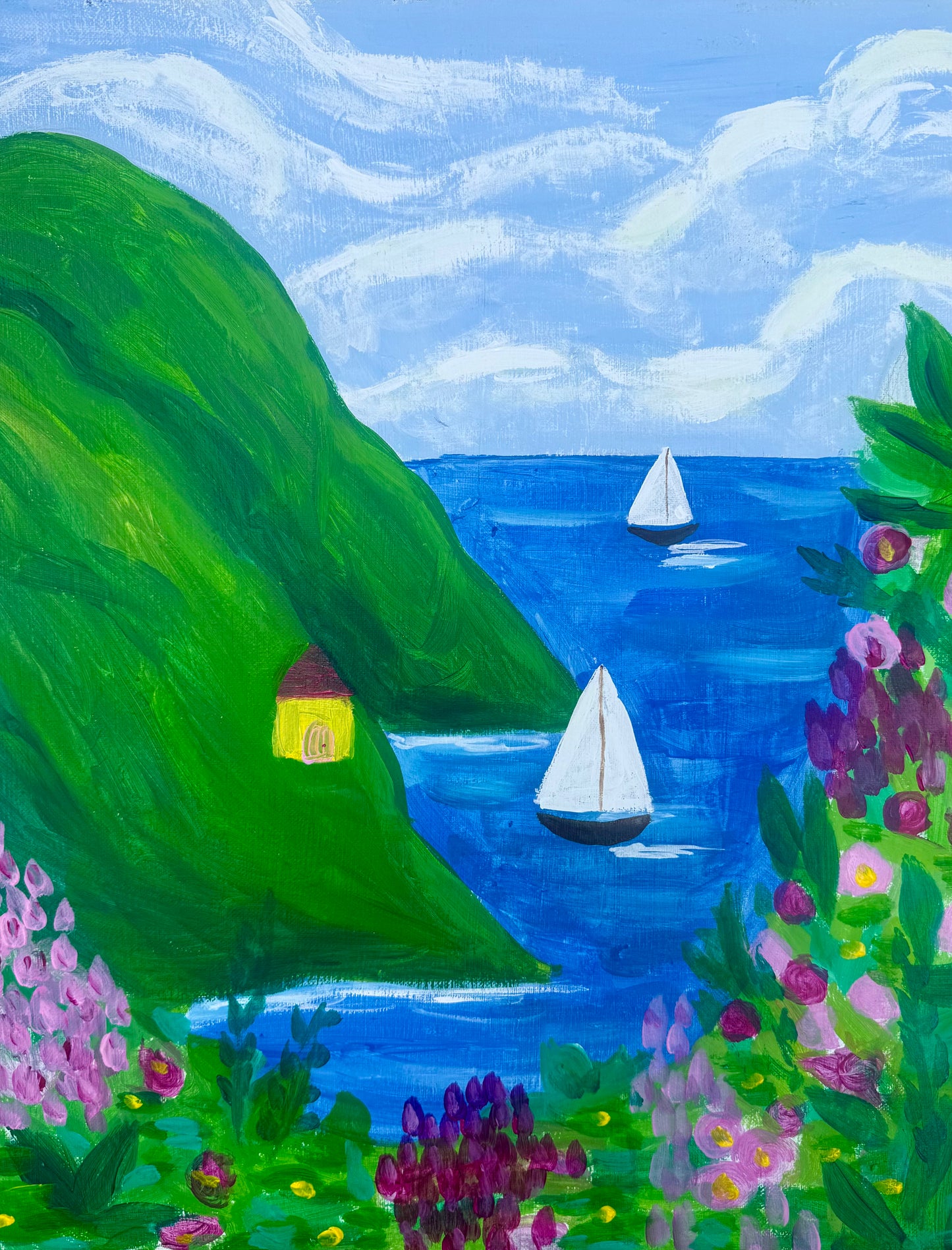 Sailboats at Sea: An Acrylic Painting Class