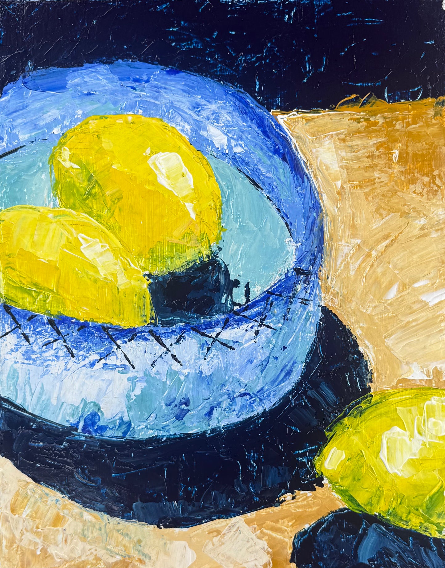 Textured Citrus: Palette Knife Lemons Paint & Sip