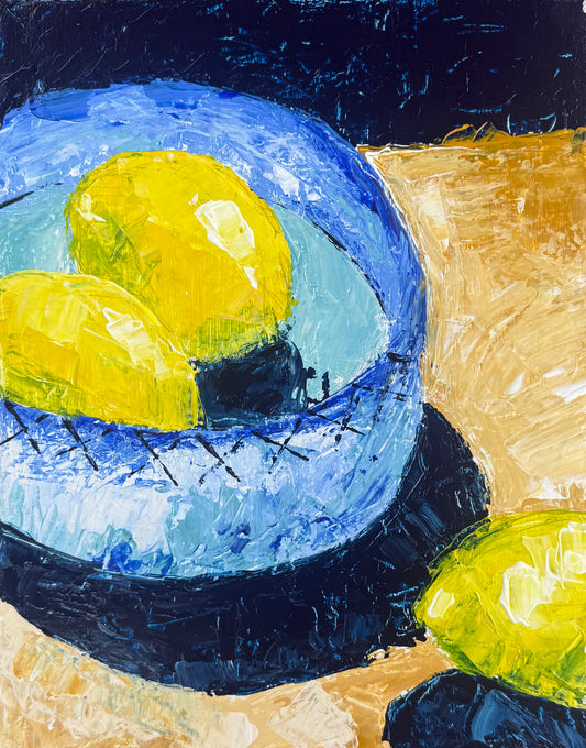Textured Citrus: Palette Knife Lemons Paint & Sip