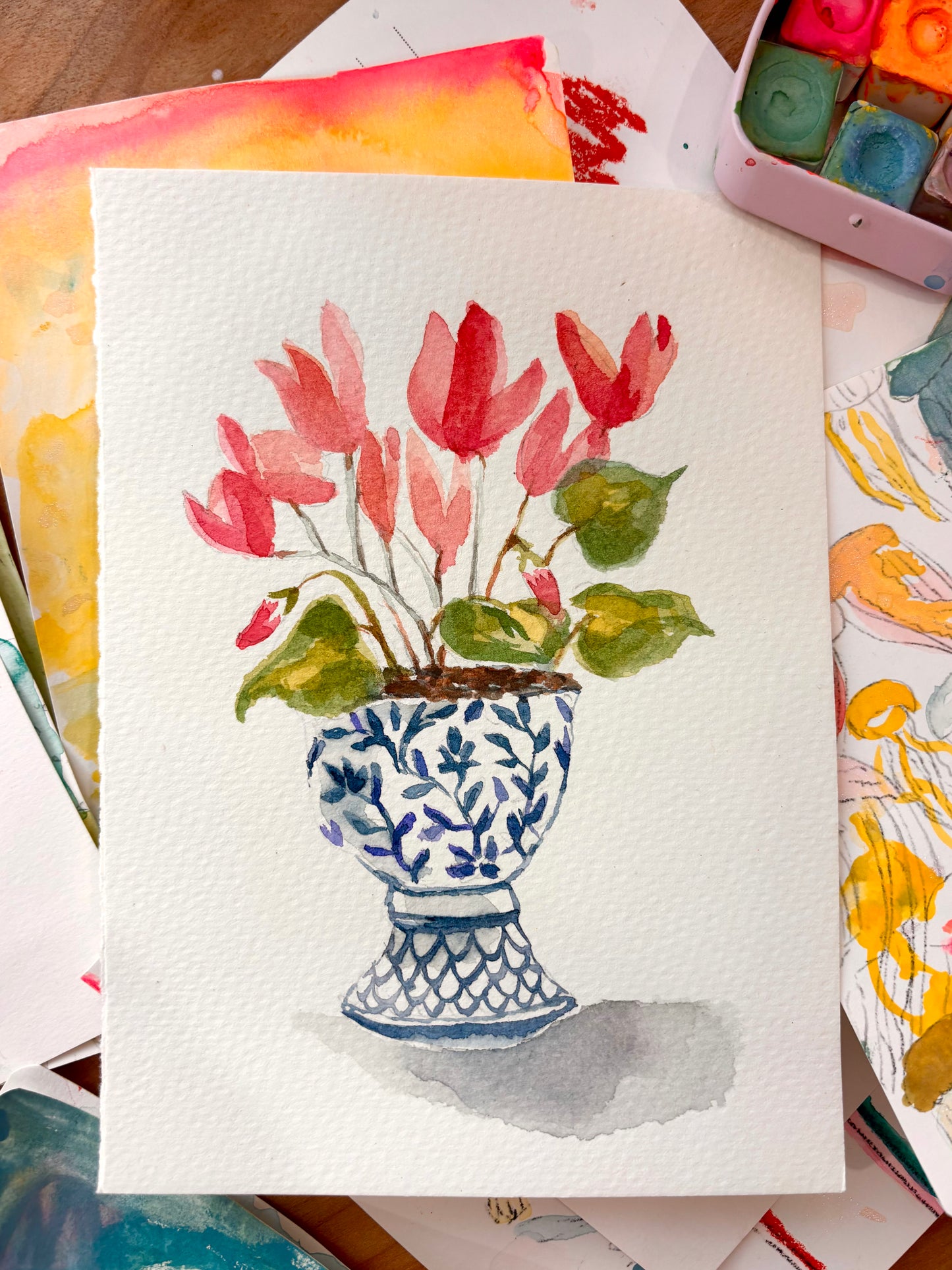 Ginger Jar Blooms: A Watercolor Painting Class