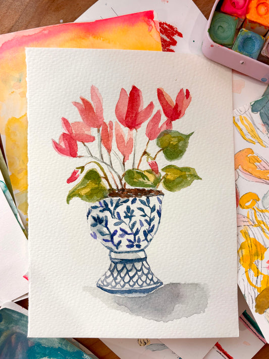 Ginger Jar Blooms: A Watercolor Painting Class