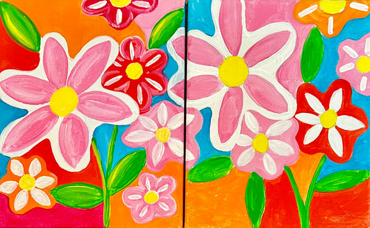 Dad & Daughter "Flower Power" Painting Pair! (Fathers Day Weekend!)
