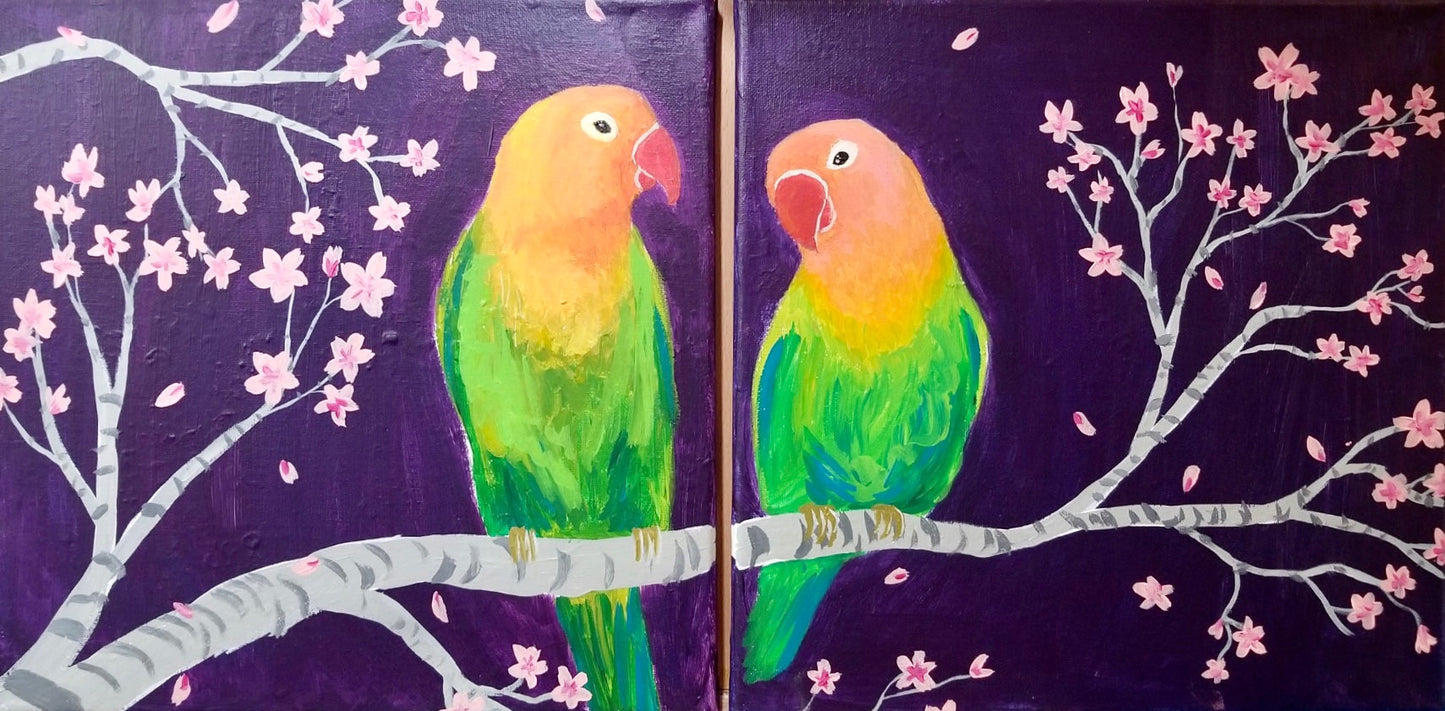 Partners Painting Parrots!