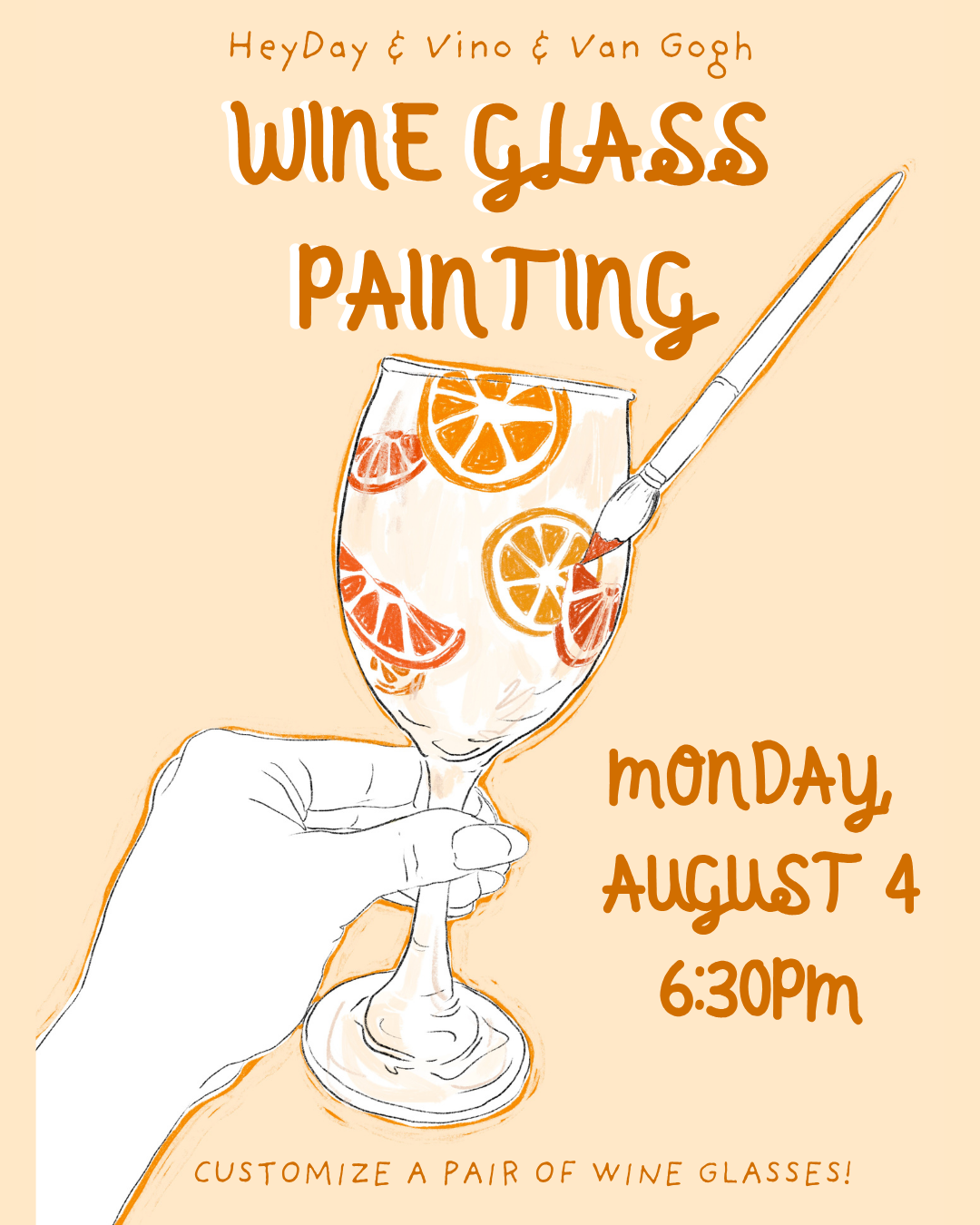 Paint & Sip: Custom Wine Glass Set at HeyDay!