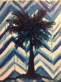 Blue and White Palmetto