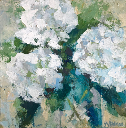 Hydrangeas:  Floral Palette Knife Class