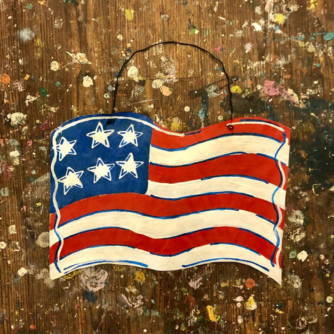 TAKE-HOME American Flag Doorhanger 14"