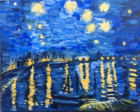 Van Gogh Paint Night:The Starry Night Over the Rhone