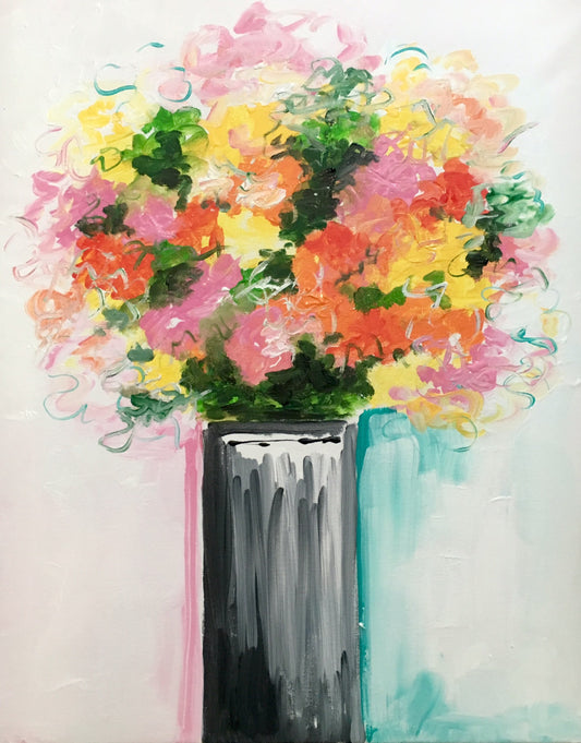 Vase of Colorful Flowers