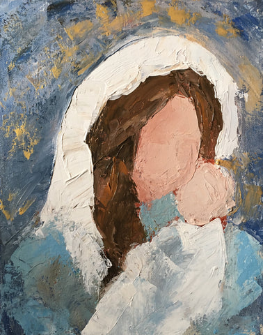 Mother and Child, a Palette Knife Painting Class