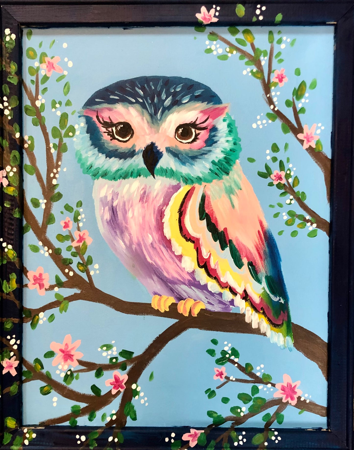 Colorful Owl with Frame