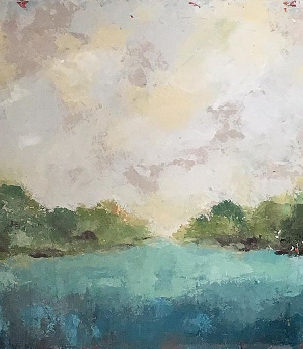 Winter Reflection - palette knife painting