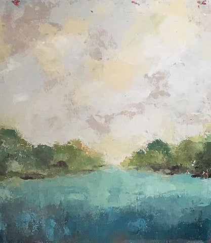 Winter Reflection - palette knife painting