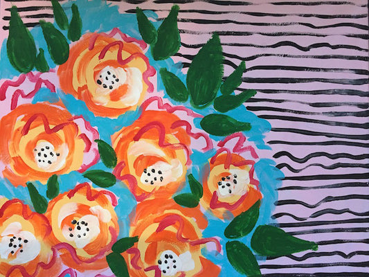 Abstract Florals and Stripes